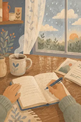 Morning Journaling with Coffee by Window