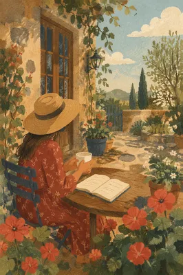 Quiet Morning Journaling with Coffee on Patio