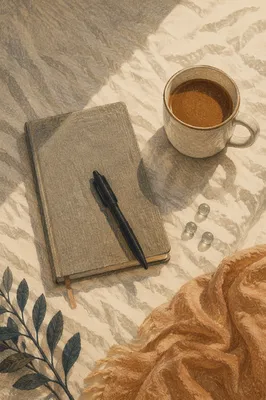 Quiet Morning Journal and Coffee Flatlay