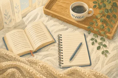 Peaceful Morning Journaling and Coffee Quiet Time