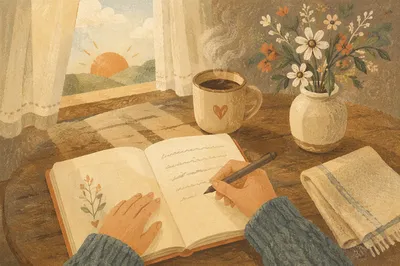 Quiet Morning Journaling with Coffee