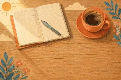 Quiet Morning Journaling and Coffee Flat Lay