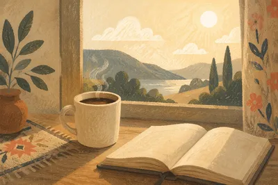 Quiet Morning Coffee and Journal Reflection