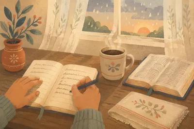 Morning Journaling with Coffee and Bible