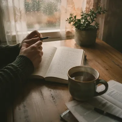 Quiet Morning Journal and Coffee