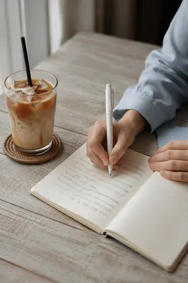 Quiet Morning Journaling with Iced Coffee