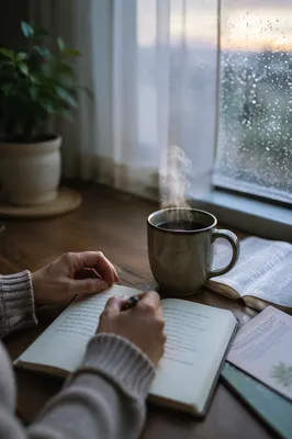 Morning Journaling with Coffee by Window