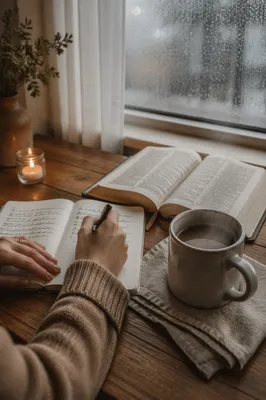 Hands Writing Beside Morning Coffee