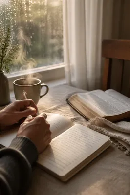 Morning Quiet Time with Journal and Coffee