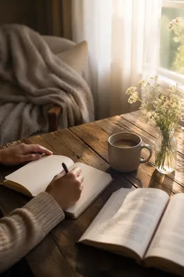 Quiet Morning Journaling With Coffee