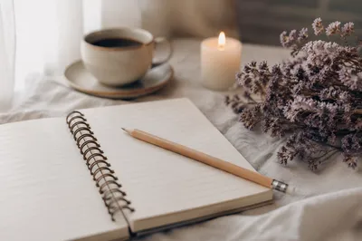 Quiet Morning Journaling with Coffee and Candle