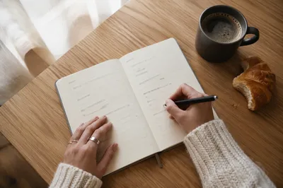 Morning Journaling with Coffee and Quiet Reflection