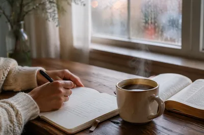 Peaceful Morning Journaling with Coffee