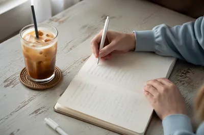 Quiet Morning Journaling with Iced Coffee