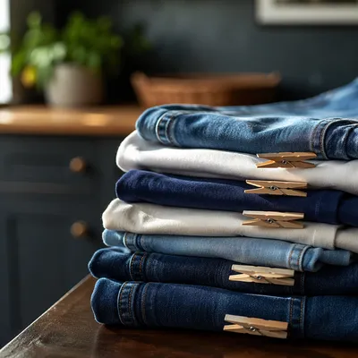 Freshly Folded Laundry in Calm Home Space