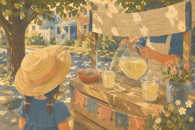 Children at Summer Lemonade Stand