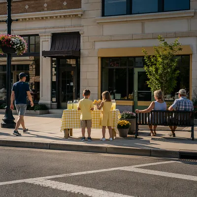 Children Running a Lemonade Stand