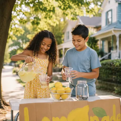Children at Summer Lemonade Stand