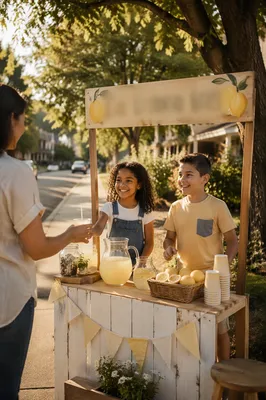 Children at Homemade Lemonade Stand