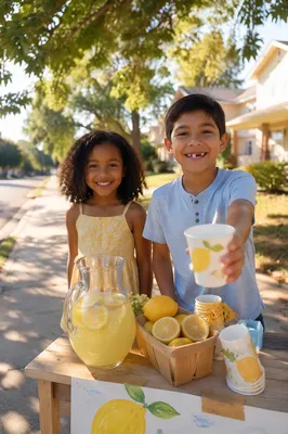 Children at Summer Lemonade Stand