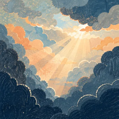 Golden Hope Through Storm Clouds
