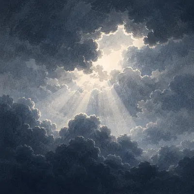 Hopeful Light Breaking Through Storm Clouds