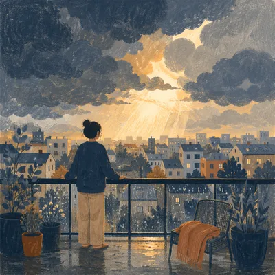 Hopeful Light Through Storm Clouds
