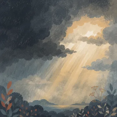 Golden Hope Through Storm Clouds