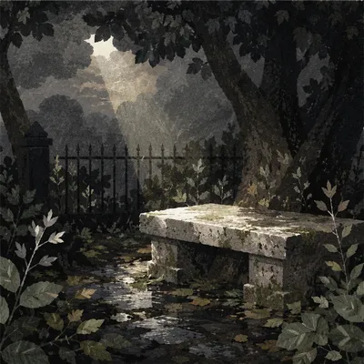 Hopeful Sunbeam Over Weathered Memorial Bench