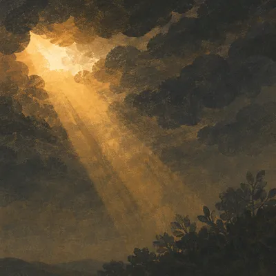 Hopeful Sunlight Breaking Through Storm Clouds