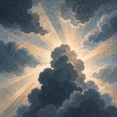 Hopeful Sunlight Breaking Through Storm Clouds