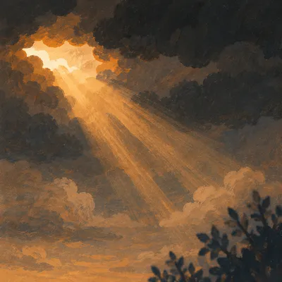 Golden Light Breaking Through Storm Clouds