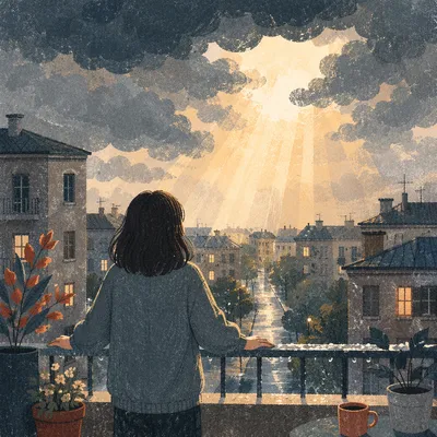 Hopeful Sunlight Breaking Through Storm Clouds