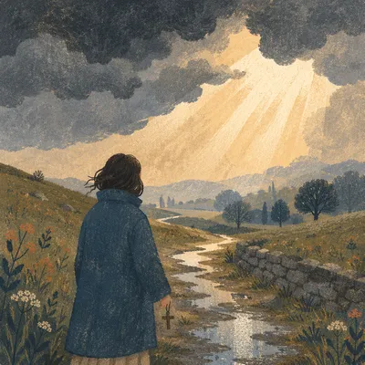 Hopeful Sunlight Breaking Through Storm Clouds