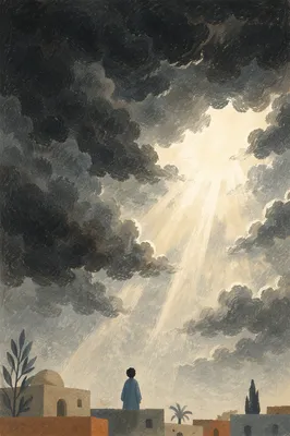 Hopeful Sunlight Breaking Through Storm Clouds
