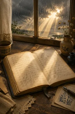 Golden Hope Over Vintage Journal Pages