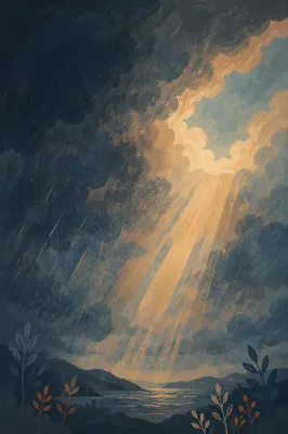 Golden Light Through Storm Clouds