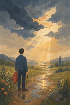Golden Hope Beyond Dark Storm Clouds