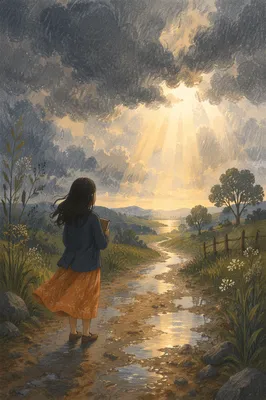 Hopeful Sunlight Through Storm Clouds