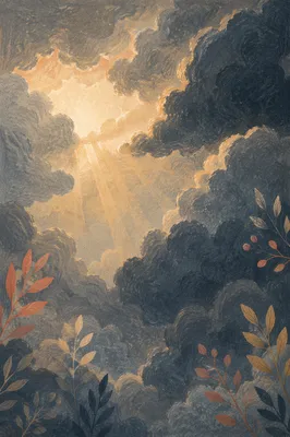 Hopeful Sunlight Through Dark Storm Clouds