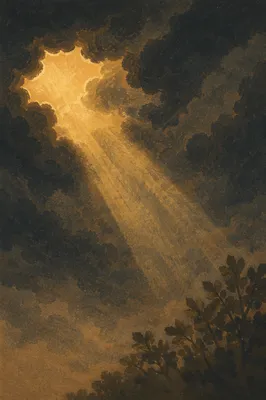 Hopeful Sunlight Breaking Through Storm Clouds