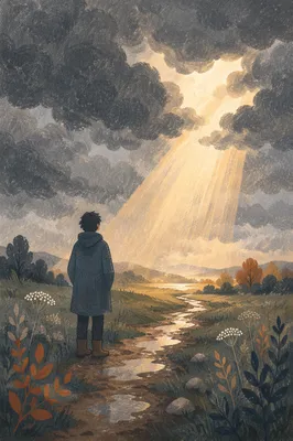 Hopeful Sunlight Through Storm Clouds