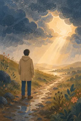 Golden Hope Beyond Storm Clouds