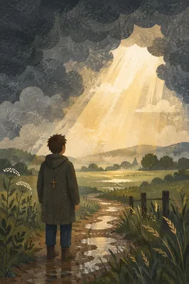Golden Hope Through Storm Clouds