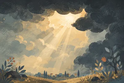 Sunlight Breaking Through Storm Clouds