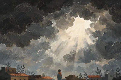 Sunlight Breaking Through Storm Clouds