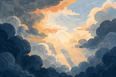 Hopeful Sunlight Breaking Through Storm Clouds
