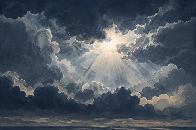 Hopeful Light Breaking Through Storm Clouds