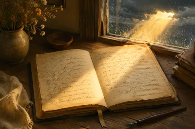 Hopeful Sunlight Through Storm Clouds Journal