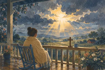 Hopeful Sunlight Breaking Through Storm Clouds